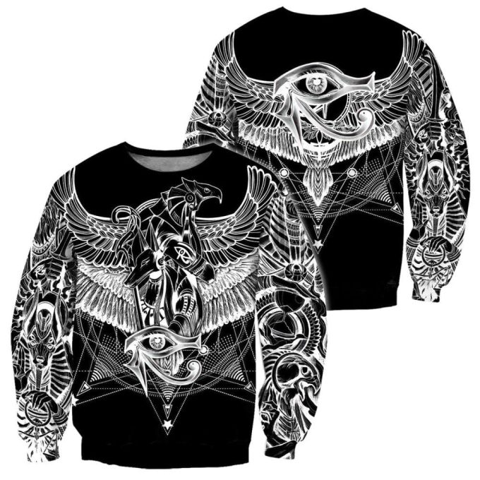 Egyptian Gods Ancient Tattoo Crewneck Sweatshirt For Men &Amp; Women Ht7748N 2