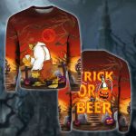 Oktoberfest Bigfoot Trick Or Beer Halloween Crewneck Sweatshirt For Men & Women