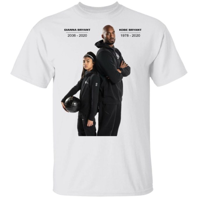 Kobe Bryant And Gianna Tribute T-Shirt Ajusté, Long Sleeve 1