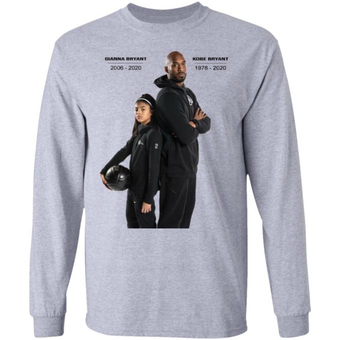 Kobe Bryant And Gianna Tribute T-Shirt Ajusté, Long Sleeve 6