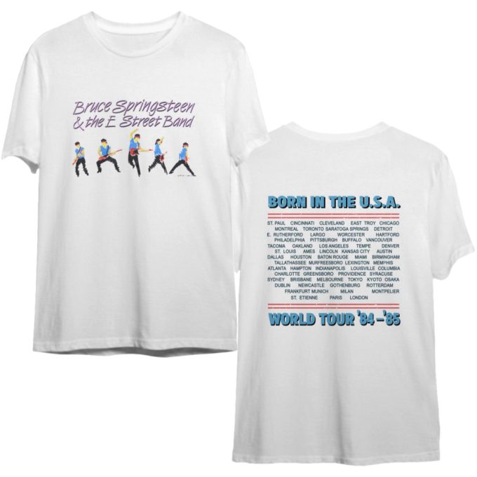 1985 Bruce Springsteen And The E Street Band Born In The Usa World Tour '84-'85 T-Shirt, Bruce Springsteen Shirt, Born In The Usa Tour Tee 2