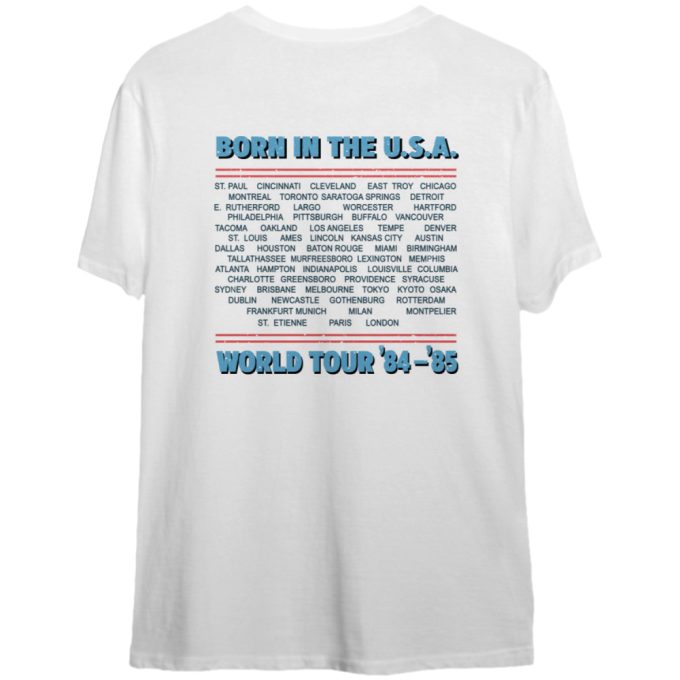 1985 Bruce Springsteen And The E Street Band Born In The Usa World Tour '84-'85 T-Shirt, Bruce Springsteen Shirt, Born In The Usa Tour Tee 4