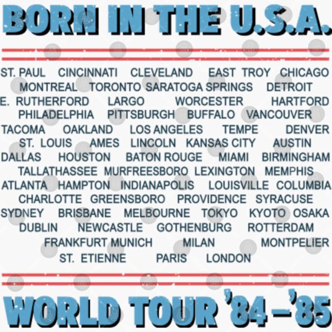 1985 Bruce Springsteen And The E Street Band Born In The Usa World Tour '84-'85 T-Shirt, Bruce Springsteen Shirt, Born In The Usa Tour Tee 6