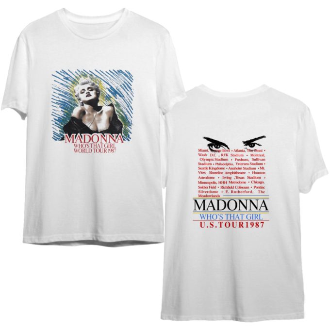 1987 Madonna Whos That Girl World Tour T-Shirt, Madonna Tour 1987 T-Shirt 2