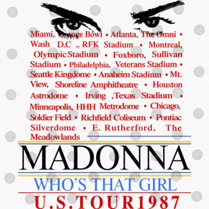 1987 Madonna Whos That Girl World Tour T-Shirt, Madonna Tour 1987 T-Shirt 6