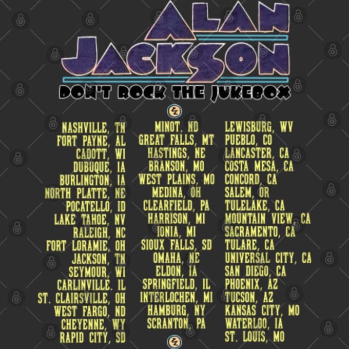 1992 Alan Jackson Don'T Rock The Juke Box Tour T-Shirt, Alan Jackson On Tour 92 T-Shirt 5