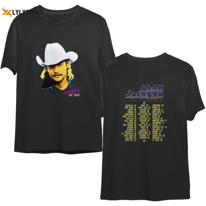 1992 Alan Jackson Don'T Rock The Juke Box Tour T-Shirt, Alan Jackson On Tour 92 T-Shirt 1