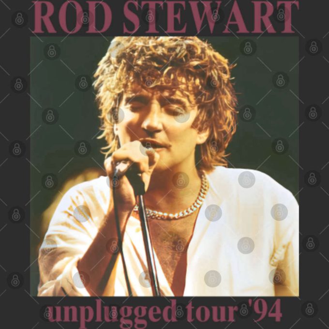 1994 Rod Stewart Unplugged And Seated Tour T-Shirt, Rod Stewart Unplugged Tour '94 T-Shirt 5