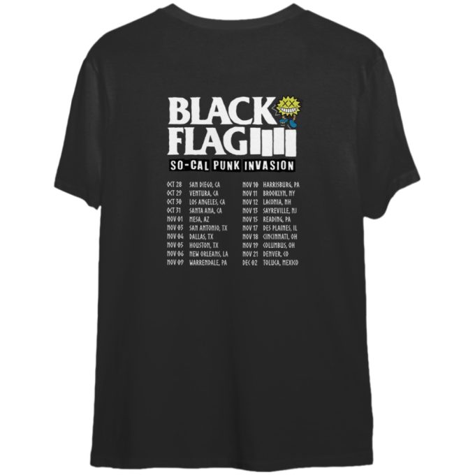 2022 Black Flag The So-Cal Punk Invasion Tour T-Shirt 4