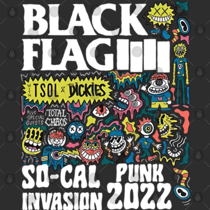 2022 Black Flag The So-Cal Punk Invasion Tour T-Shirt 5