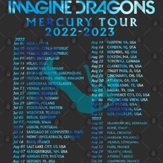 2023 Tour Imagine Dragon Mercury Tour 2022 2023 T-Shirt 5