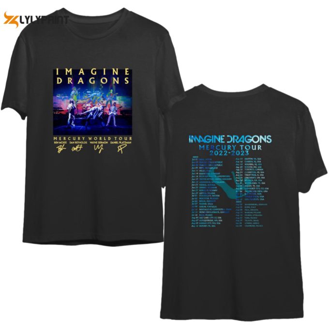 2023 Tour Imagine Dragon Mercury Tour 2022 2023 T-Shirt 1