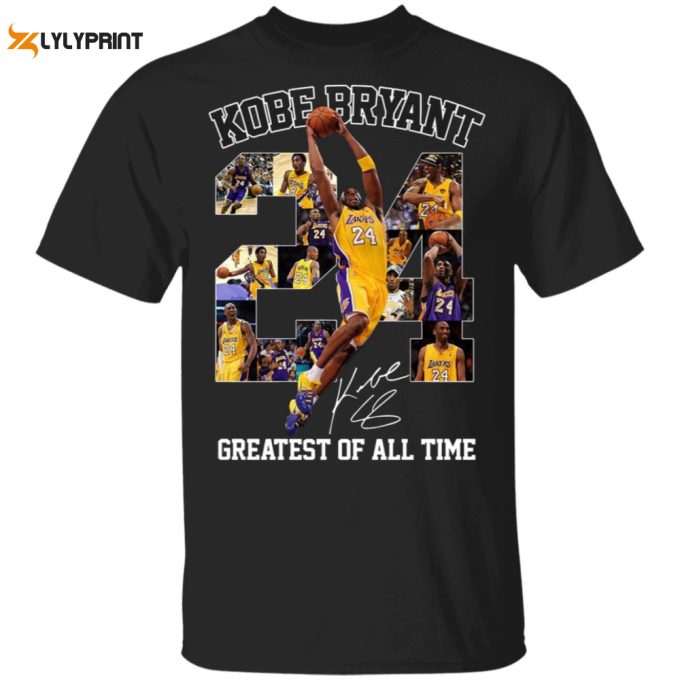 24 Nba Kobe Bryant Lakers Greatest Of All Timelos Angeles Lakers Signature T-Shirt 1