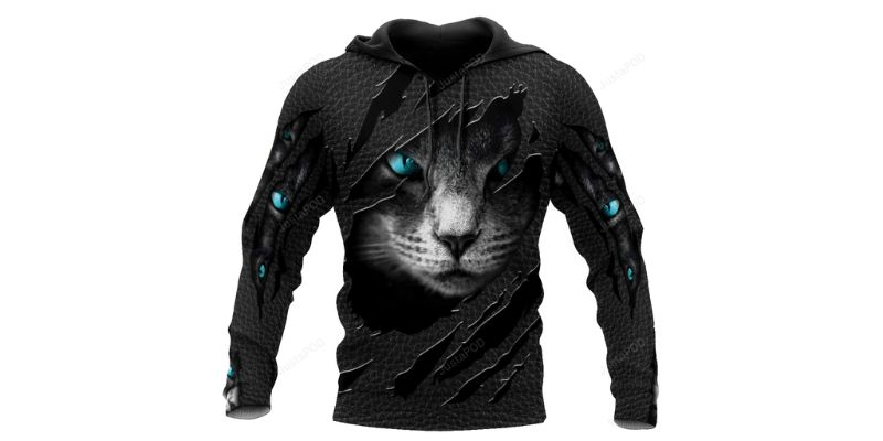 Hiden Cat Black Cat 3D All Over Print Hoodie