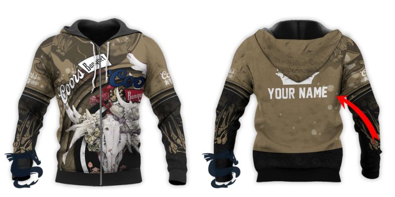 Personalized Coors Banquet Deer Skull With Mushrooms Hoodie