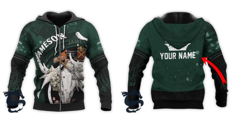 Personalized Jameson Deer Skull With Mushrooms Hoodie