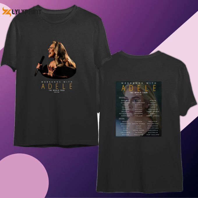 Adele Tour 2022 T-Shirt, Weekends With Adele Concert 2022 Double Sided Shirt 1