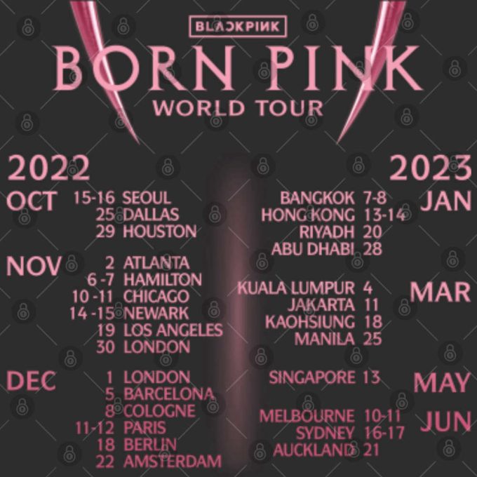 Blackpink Born Pink World Tour 2022 2023 T-Shirt, Blackpink 2023 Tour Shirt 6