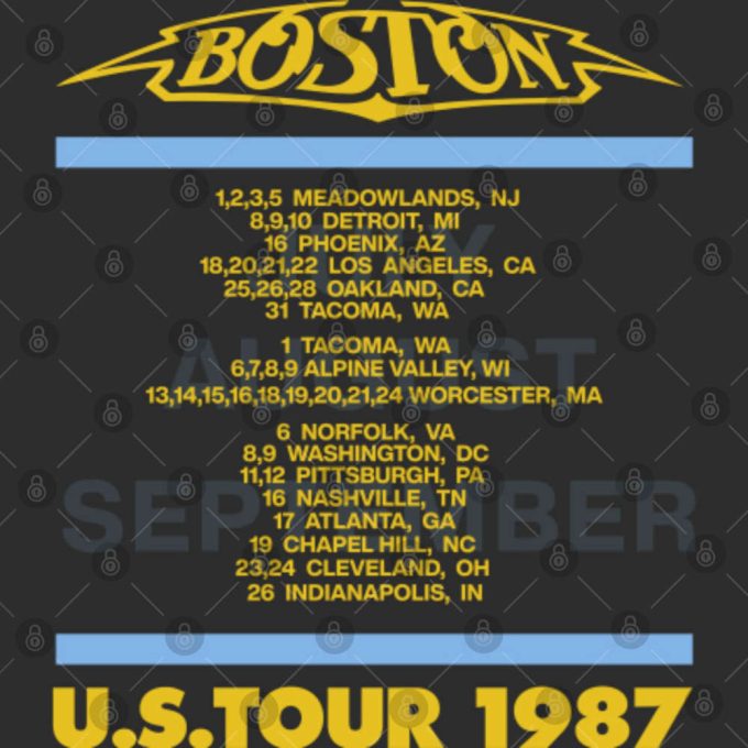 Boston Rock Band Concert Tour 1987 T-Shirt 2, Boston Tour Shirt 6