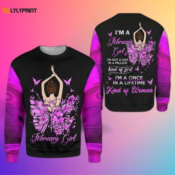 Colorful February Girl Crewneck Sweatshirt Ht8164 For Men &Amp;Amp; Women 1