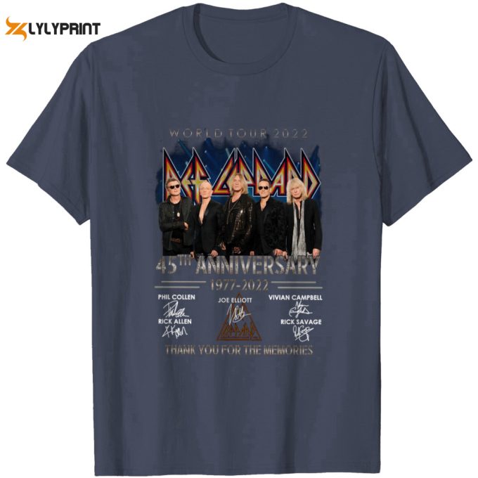 Def Leppard Rock Band 45Th Anniversary 2022 World Tour T-Shirt 1