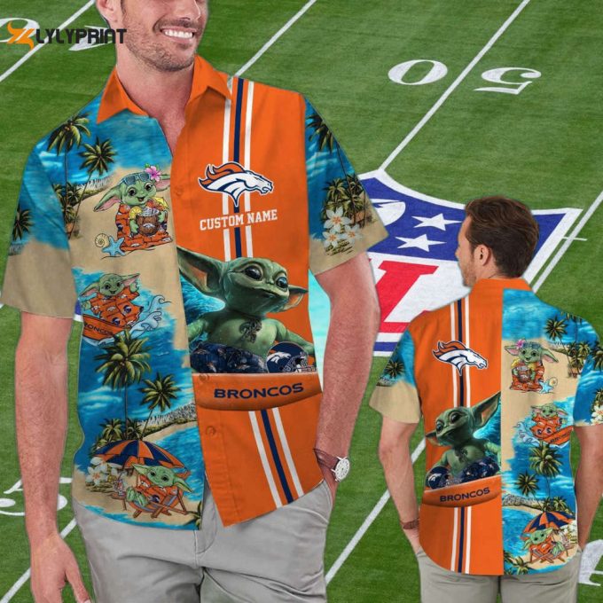 Denver Broncos Baby Yoda Personalized Hawaiian Shirt Set – Men Women 1