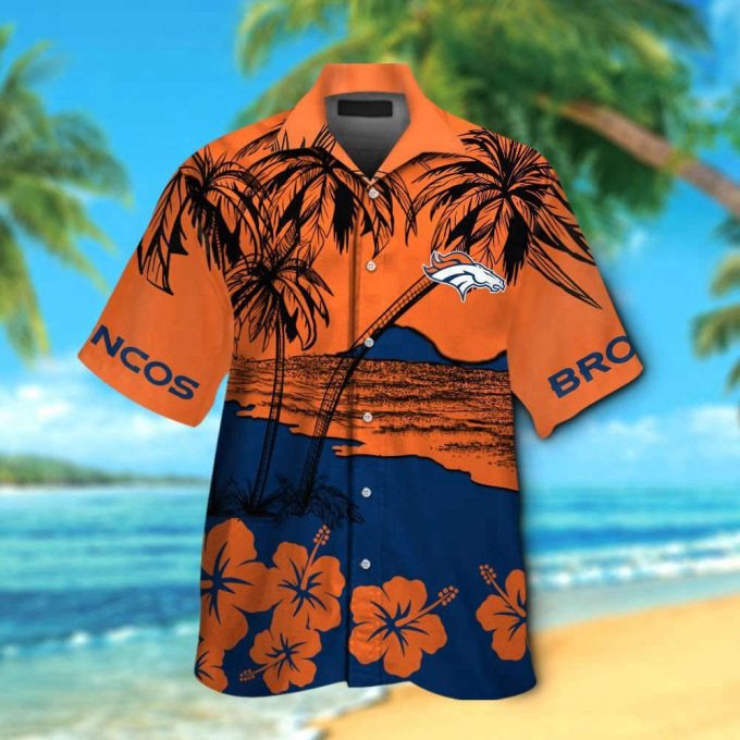 Denver Broncos Hawaiian Shirt Set - Short Sleeve Button Up For Men Women Kids - Mte014 2