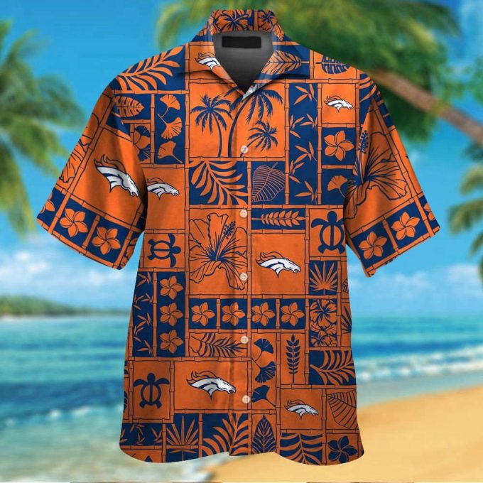 Denver Broncos Tropical Aloha Hawaiian Shirt Set For Men Women &Amp; Kids - Mte016 2