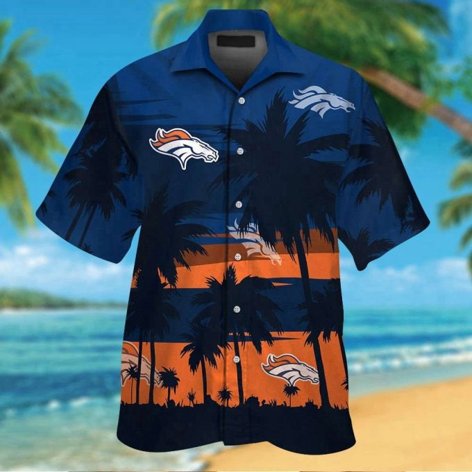 Denver Broncos Tropical Aloha Hawaiian Shirt Set For Men Women Kids - Mte07 2