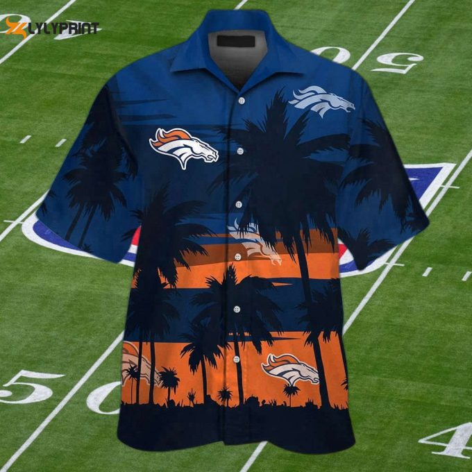 Denver Broncos Tropical Aloha Hawaiian Shirt Set For Men Women Kids - Mte07 1