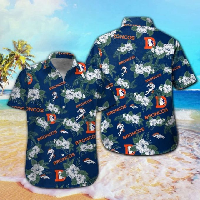 Denver Broncos Tropical Aloha Hawaiian Shirt Set - Men Women Kids Mte01 2