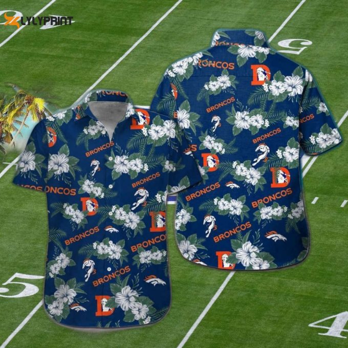 Denver Broncos Tropical Aloha Hawaiian Shirt Set - Men Women Kids Mte01 1