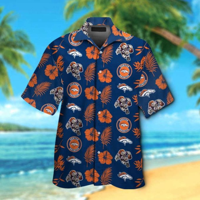 Denver Broncos Tropical Aloha Hawaiian Shirt Set - Men Women Kids - Mte023 2