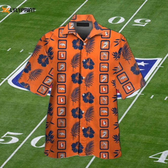Denver Broncos Tropical Aloha Hawaiian Shirt Set - Short Sleeve Button Up For Men Women Kids - Mte025 1