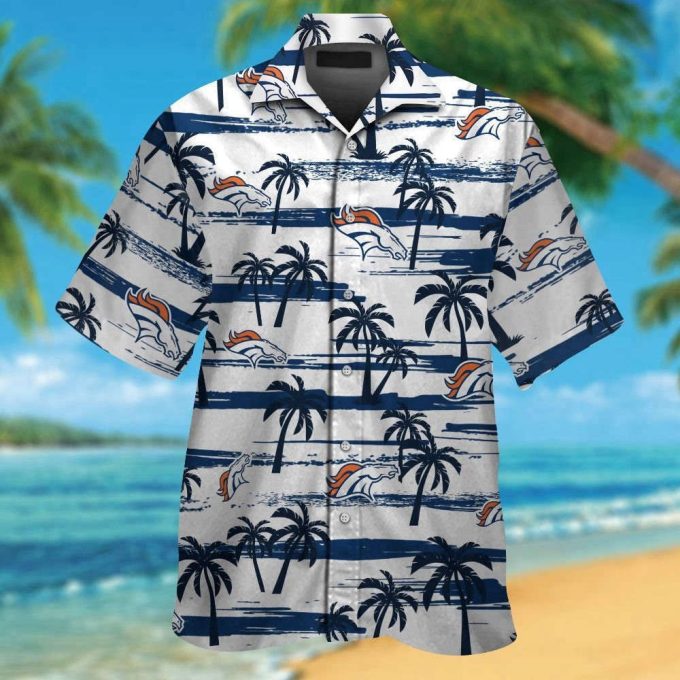 Denver Broncos Tropical Aloha Hawaiian Shirt Set - Stylish Short Sleeve Button Up For Men &Amp; Women 2