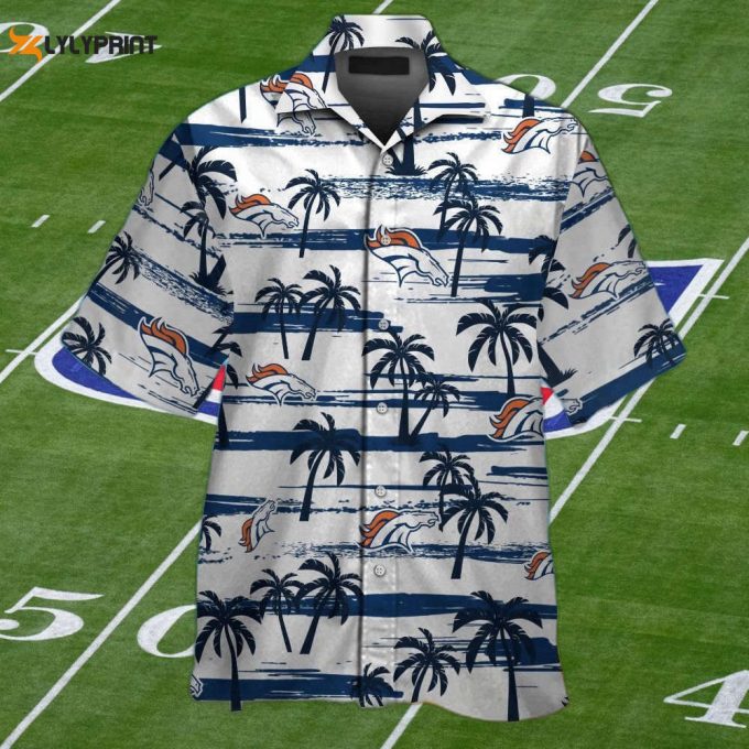 Denver Broncos Tropical Aloha Hawaiian Shirt Set - Stylish Short Sleeve Button Up For Men &Amp;Amp; Women 1