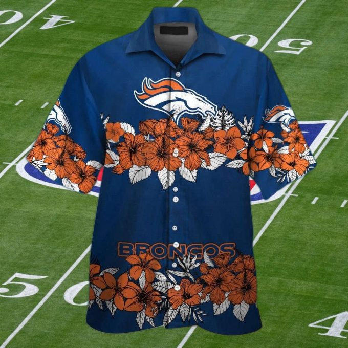 Denver Broncos Tropical Hawaiian Shirt Set For Men Women &Amp;Amp; Kids - Mte011 1