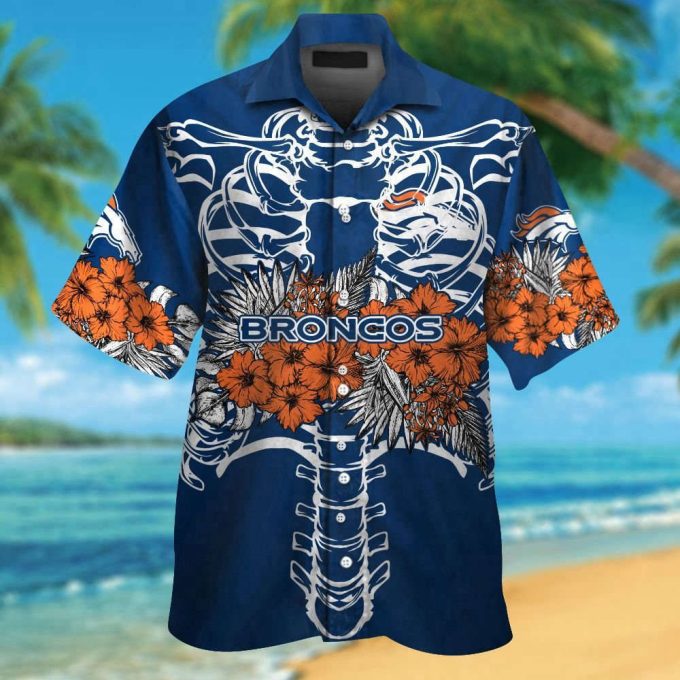 Denver Broncos Tropical Hawaiian Shirt Set – Short Sleeve Button Up For Men Women &Amp; Kids 2