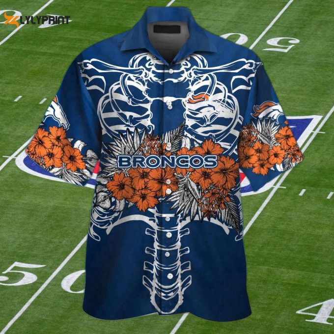 Denver Broncos Tropical Hawaiian Shirt Set – Short Sleeve Button Up For Men Women &Amp;Amp; Kids 1