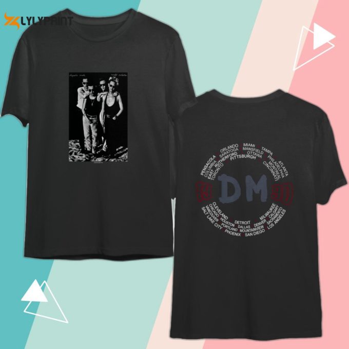 Depeche Mode T-Shirt, Depeche Mode World Violation 1990 Tour Concert Double Sided Shirt 1