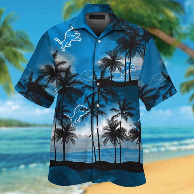 Detroit Lions Aloha Hawaiian Shirt Set - Short Sleeve Button Up For Men &Amp; Women 2