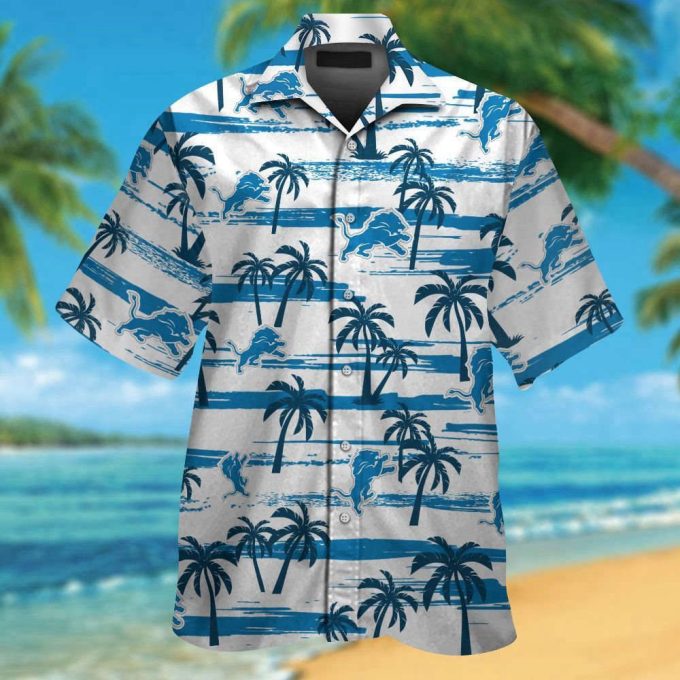 Detroit Lions Hawaiian Shirt Set: Short Sleeve Button Up Aloha For Men &Amp; Women 2