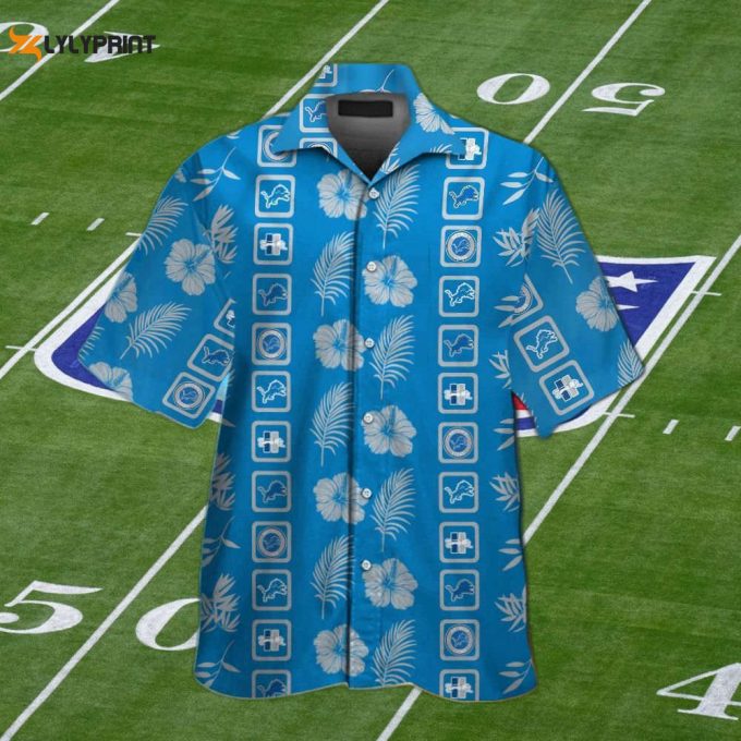 Detroit Lions Tropical Aloha Hawaiian Shirt Set For Men &Amp;Amp; Women - Short Sleeve Button Up 1