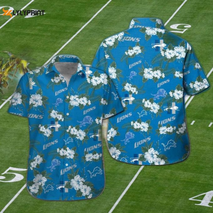 Detroit Lions Tropical Aloha Hawaiian Shirt Set: Men S &Amp;Amp; Women S Short Sleeve Button Up – Get Yours Now! 1