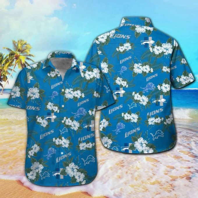 Detroit Lions Tropical Aloha Hawaiian Shirt Set: Men S &Amp; Women S Short Sleeve Button Up – Get Yours Now! 2