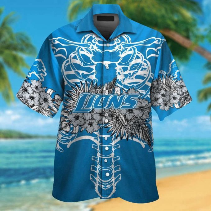 Detroit Lions Tropical Aloha Hawaiian Shirt Set - Men Women, 2