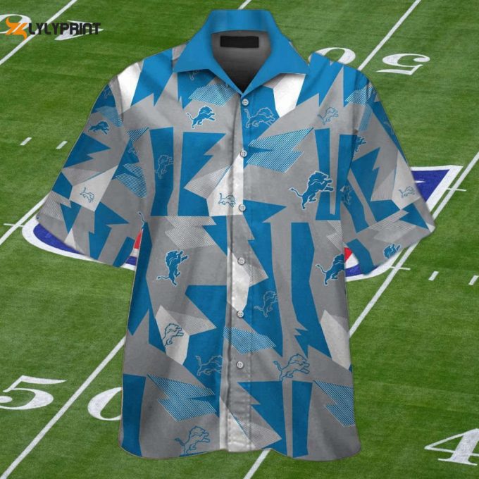 Detroit Lions Tropical Aloha Hawaiian Shirt Set - Men Women 1