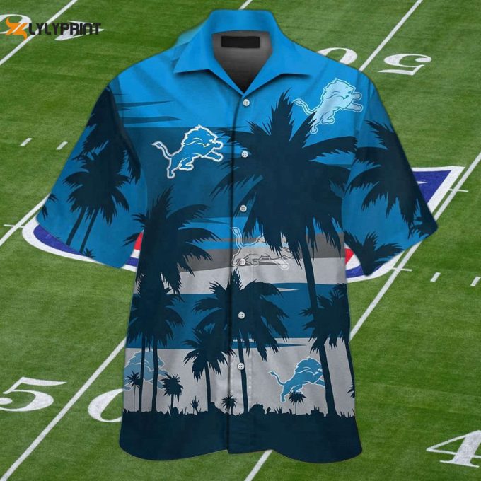 Detroit Lions Tropical Aloha Hawaiian Shirt Set - Men &Amp;Amp; Women Short Sleeve Button Up 1