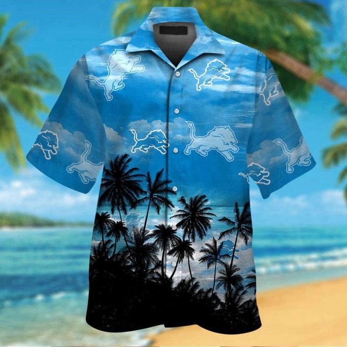 Detroit Lions Tropical Aloha Hawaiian Shirt Set: Short Sleeve Button Up For Men &Amp; Women 2