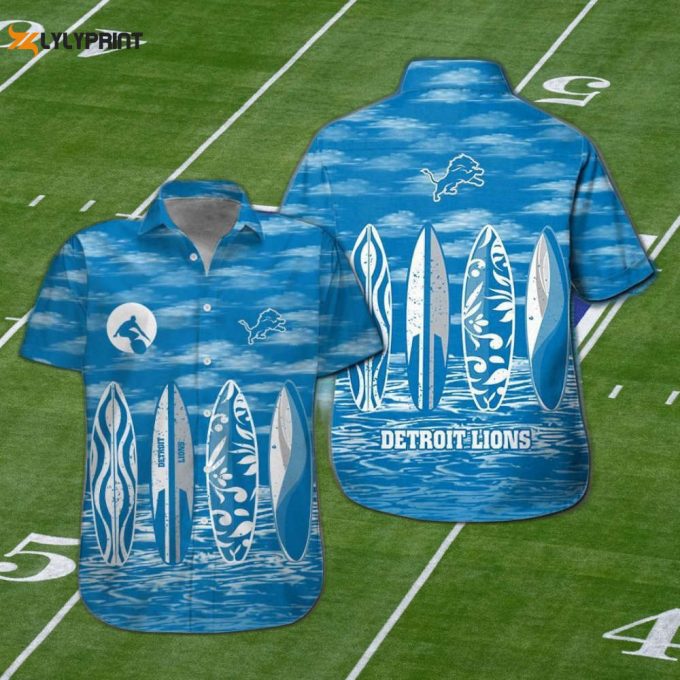Detroit Lions Tropical Aloha Hawaiian Shirt Set - Short Sleeve Button Up For Men &Amp;Amp; Women 1